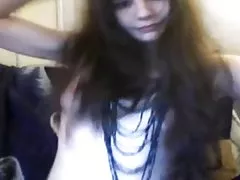 Волохаті 18-річна дівчинка з вершковим кицьку на веб-камеру